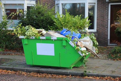 Professional waste removal team at a building site